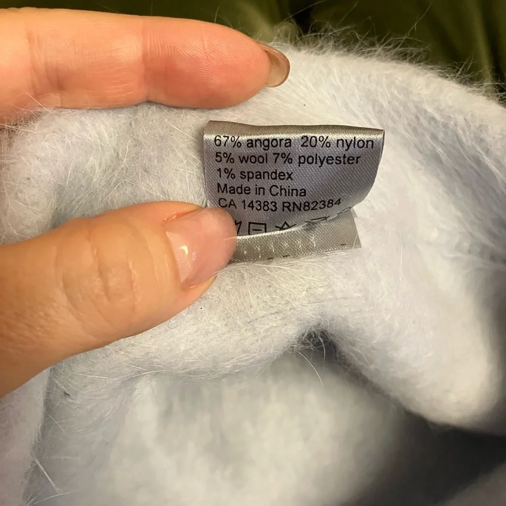 Aldo Angora Fuzzy Soft Sky Blue Hat NWOT